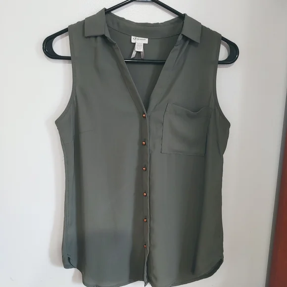 *SOLD!* Camisole chemisier Dynamite, xs, vert foncé, vert armé / - Picture 6 of 9